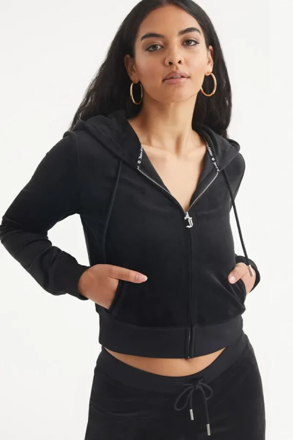 Kvinnor Juicy Couture Aquarius Big Bling Velour Hoodie