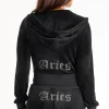 Kvinnor Juicy Couture Aries Big Bling Velour Hoodie