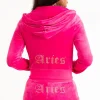 Kvinnor Juicy Couture Aries Big Bling Velour Hoodie