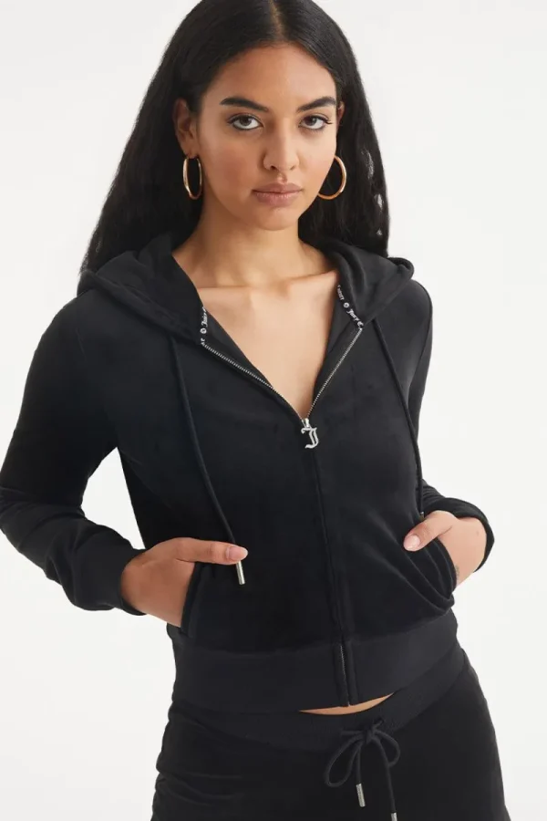 Kvinnor Juicy Couture Aries Big Bling Velour Hoodie