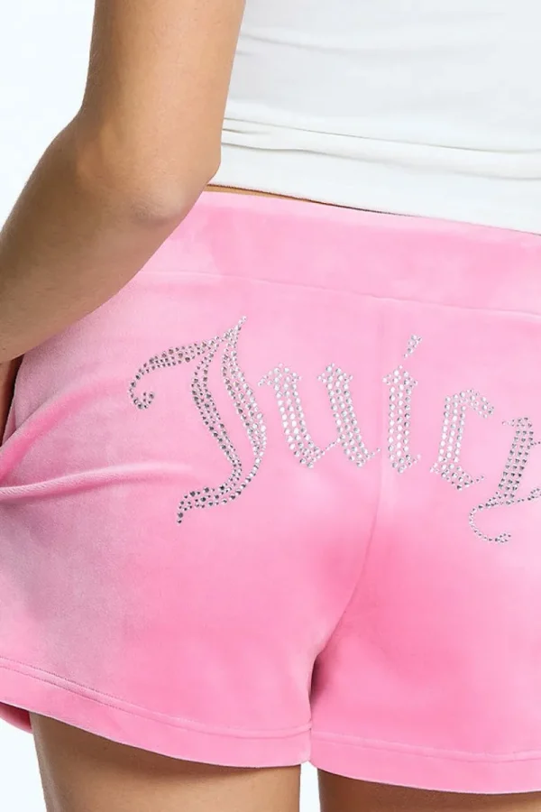 Kvinnor Juicy Couture Big Bling Velour Track Shorts