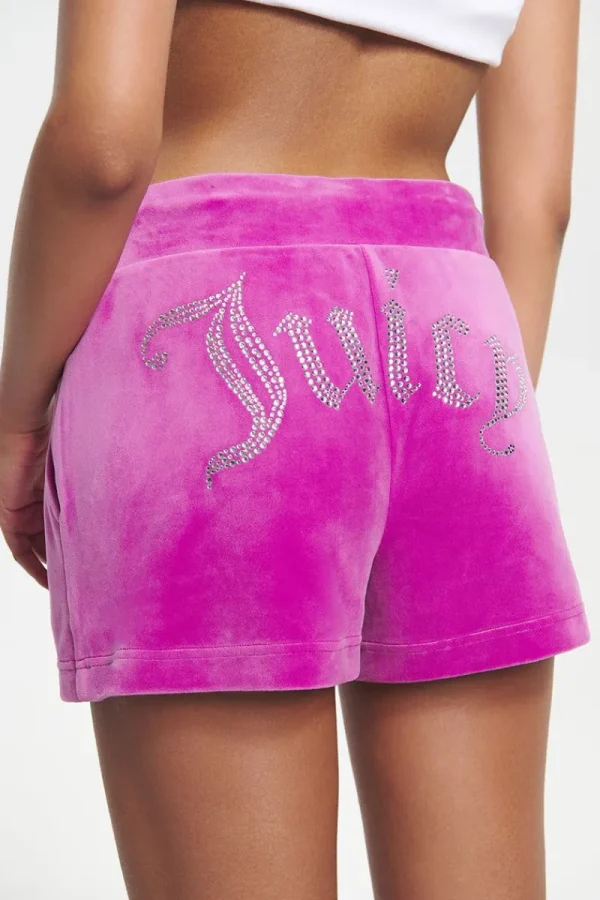 Kvinnor Juicy Couture Big Bling Velour Track Shorts