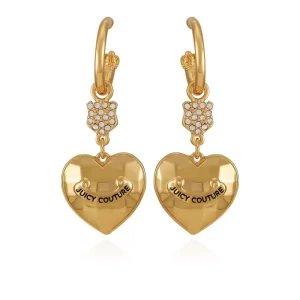 Juicy Couture Bling Heart Drop Hoop Örhängen