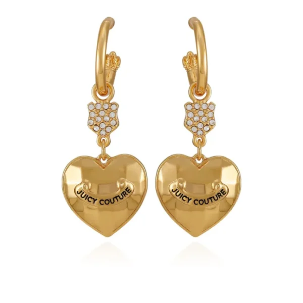 Juicy Couture Bling Heart Drop Hoop Örhängen