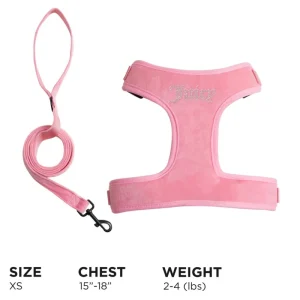 Juicy Couture Bling Velour Pet Sele Och Koppel Set