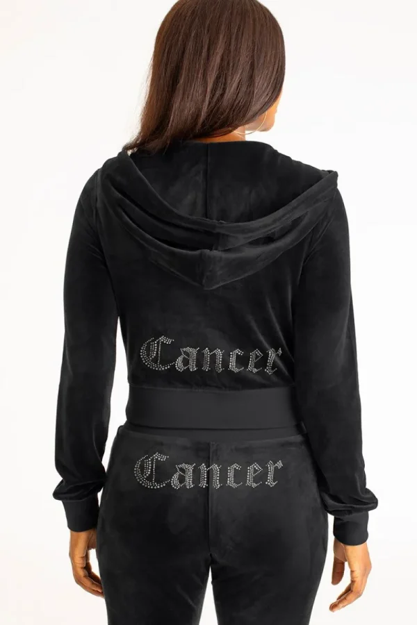 Kvinnor Juicy Couture Cancer Big Bling Velour Hoodie