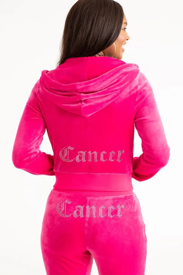 Kvinnor Juicy Couture Cancer Big Bling Velour Hoodie