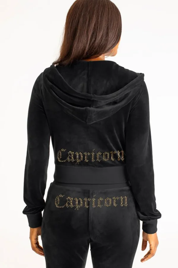 Kvinnor Juicy Couture Capricorn Big Bling Velour Hoodie