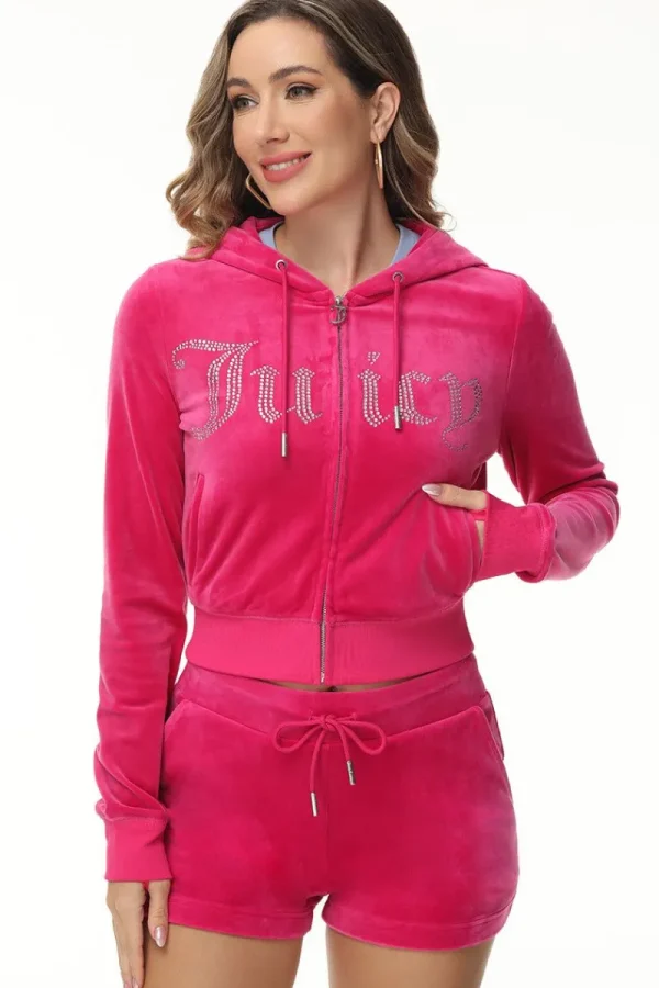 Kvinnor Juicy Couture Front Bling Hoodie