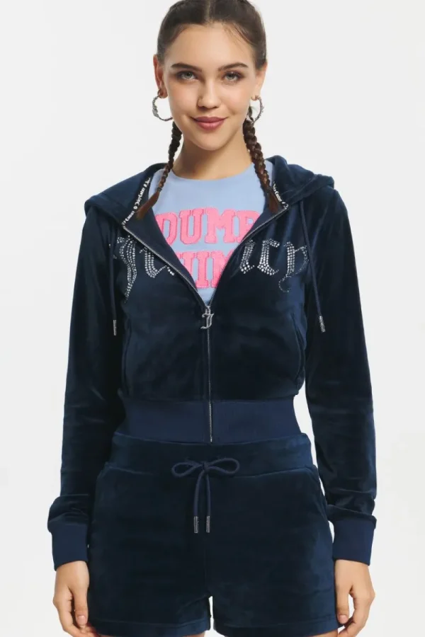 Kvinnor Juicy Couture Front Bling Hoodie