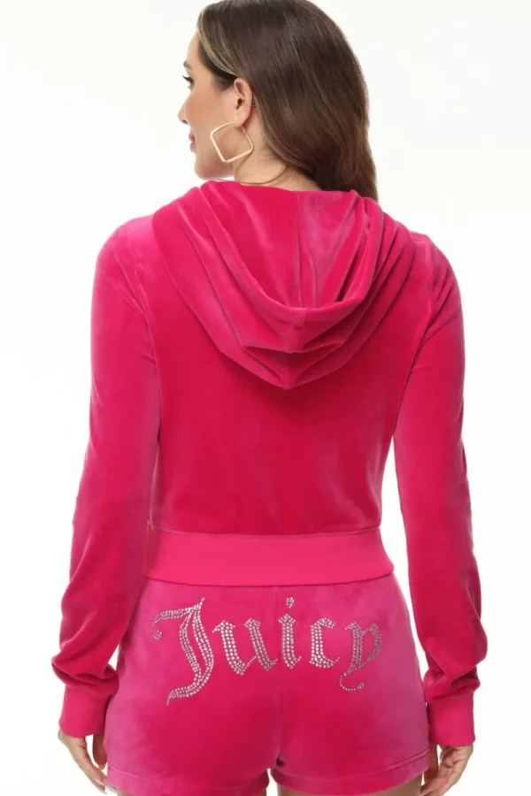 Kvinnor Juicy Couture Front Bling Hoodie