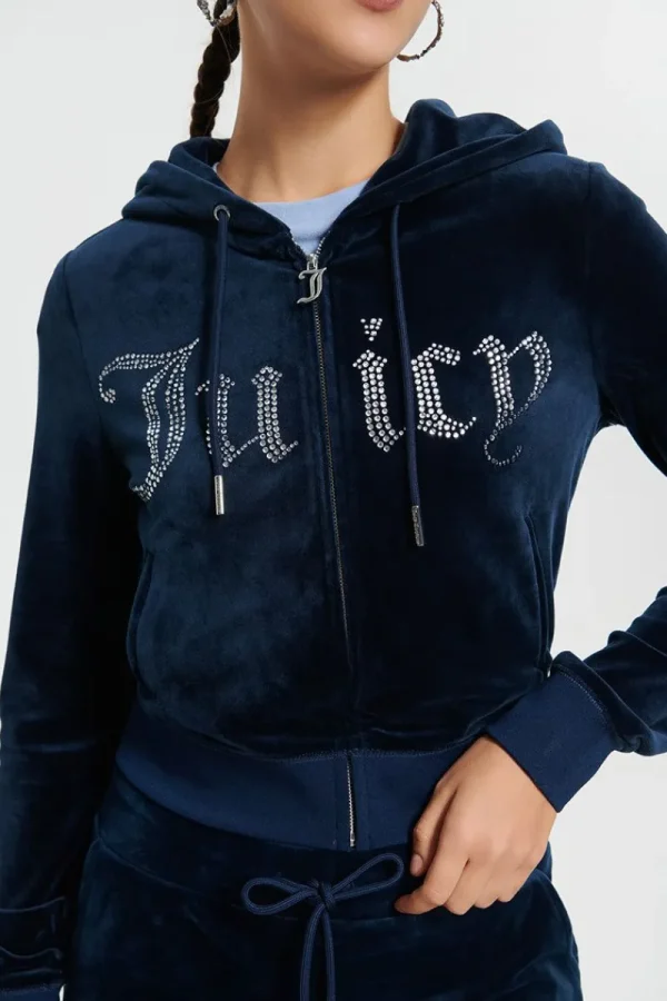 Kvinnor Juicy Couture Front Bling Hoodie