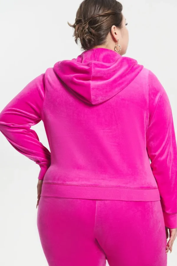 Kvinnor Juicy Couture Hoodie I Klassisk Bomullsvelour I Plusstorlek