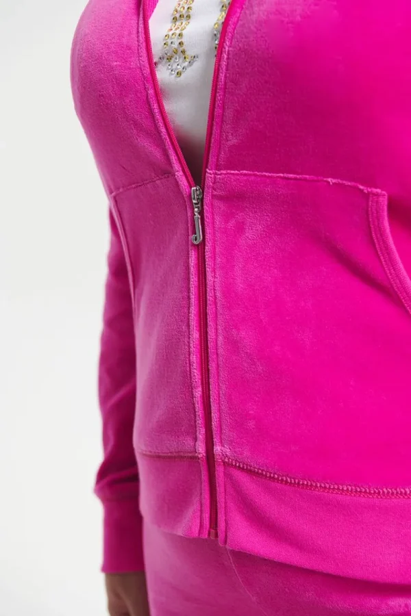 Kvinnor Juicy Couture Hoodie I Klassisk Bomullsvelour I Plusstorlek