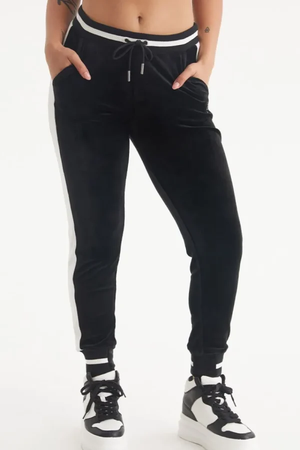 Kvinnor Juicy Couture Joggers I Kontrasterande Ribb I Velour