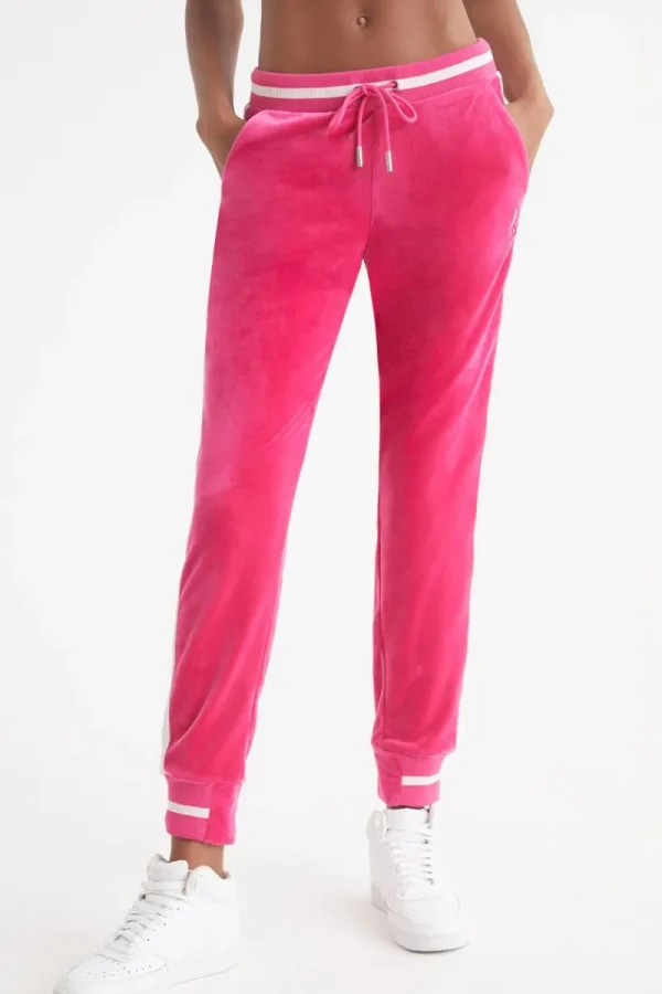 Kvinnor Juicy Couture Joggers I Kontrasterande Ribb I Velour