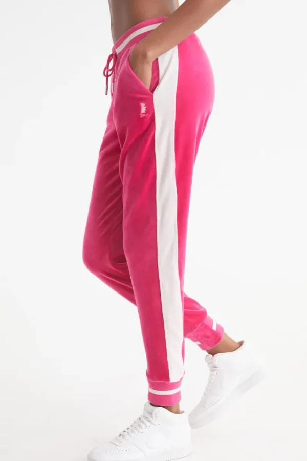 Kvinnor Juicy Couture Joggers I Kontrasterande Ribb I Velour