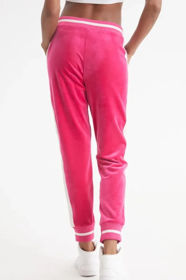 Kvinnor Juicy Couture Joggers I Kontrasterande Ribb I Velour