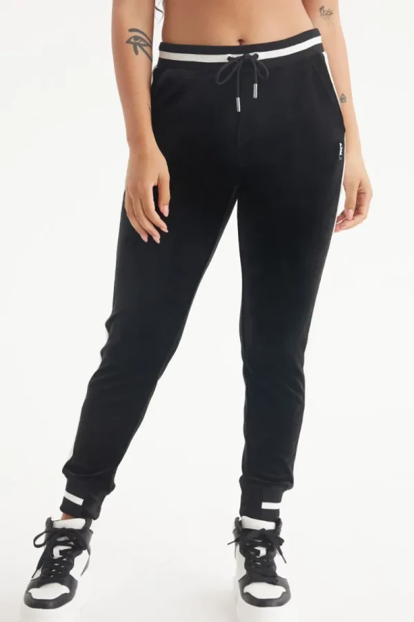 Kvinnor Juicy Couture Joggers I Kontrasterande Ribb I Velour