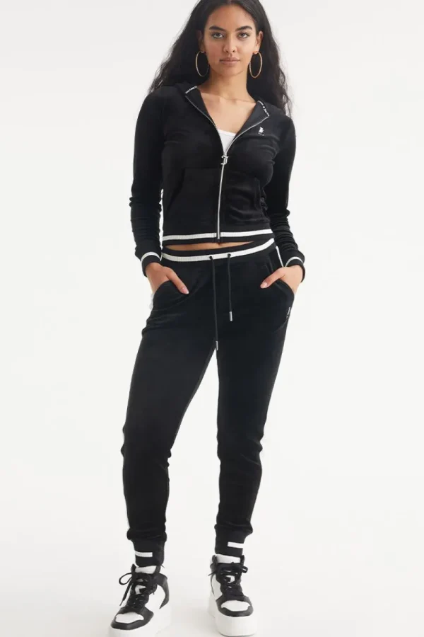 Kvinnor Juicy Couture Joggers I Kontrasterande Ribb I Velour