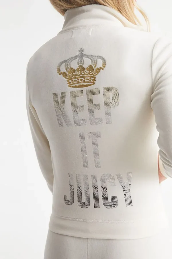 Kvinnor Juicy Couture Keep It Juicy Cotton Velour Mockneck Traningsjacka