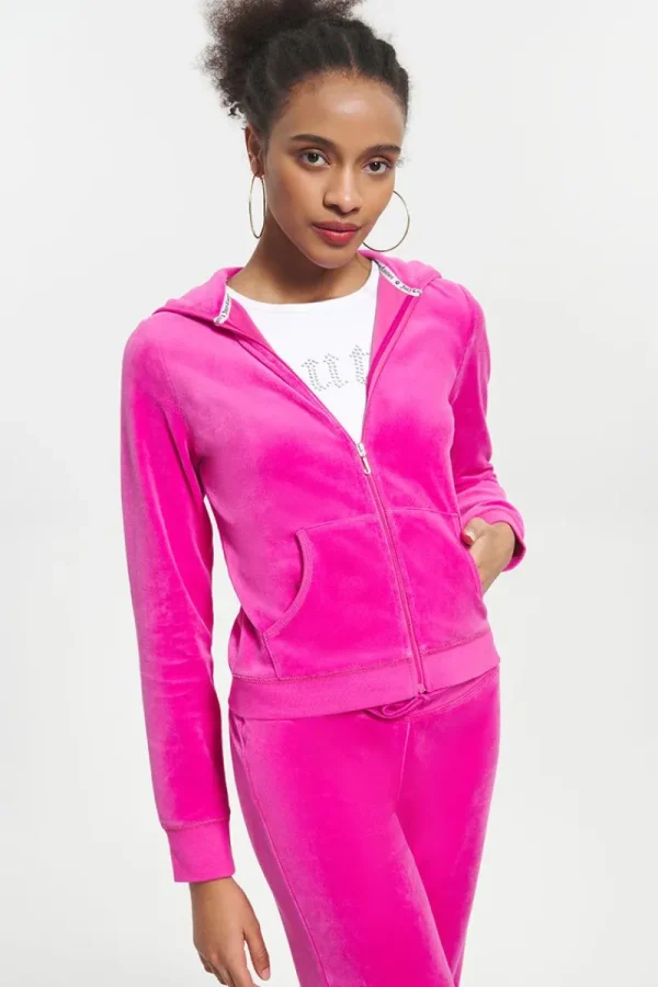 Kvinnor Juicy Couture Klassisk Luvtroja I Bomullsvelour