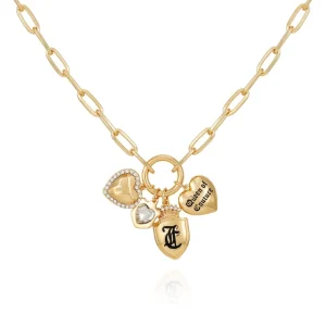 Juicy Couture Layered Multi Charm Halsband