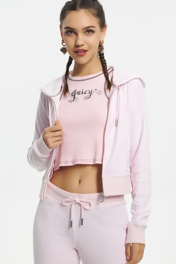 Kvinnor Juicy Couture Luvtroja I Velour Med Blandade Juveler