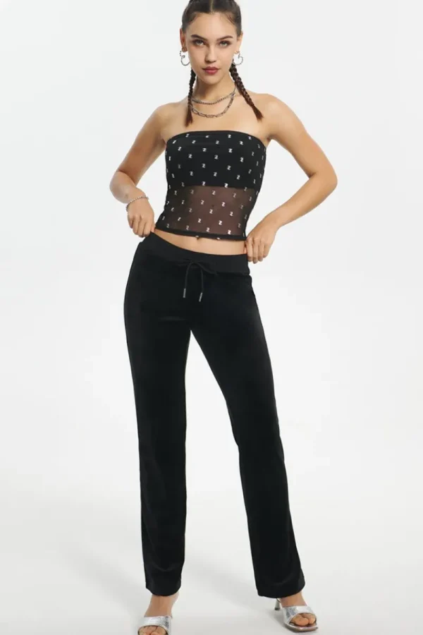 Kvinnor Juicy Couture Metallisk Monogram Mesh Tube Top