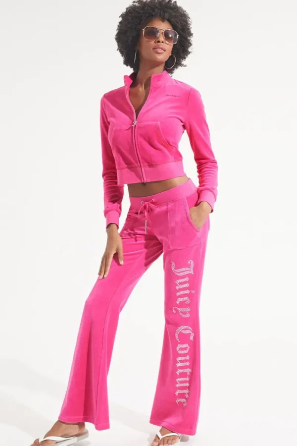 Kvinnor Juicy Couture Mockneck Traningsjacka I Bomullsvelour