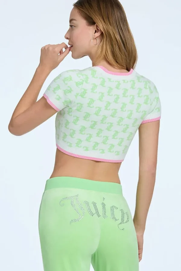 Kvinnor Juicy Couture Monogram Cropped Knit Top