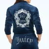 Kvinnor Juicy Couture Monogram Cropped Velour Bomberjacka