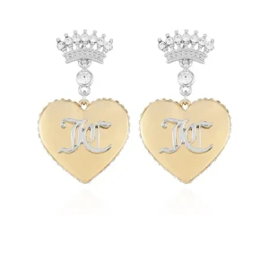 Juicy Couture Monogram Crown Heart Drop Örhängen