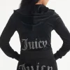 Kvinnor Juicy Couture Og Big Bling Velour Hoodie —Rejuiced