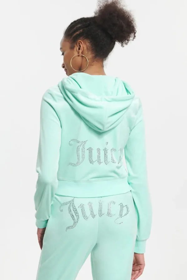 Kvinnor Juicy Couture Og Big Bling Velour Hoodie