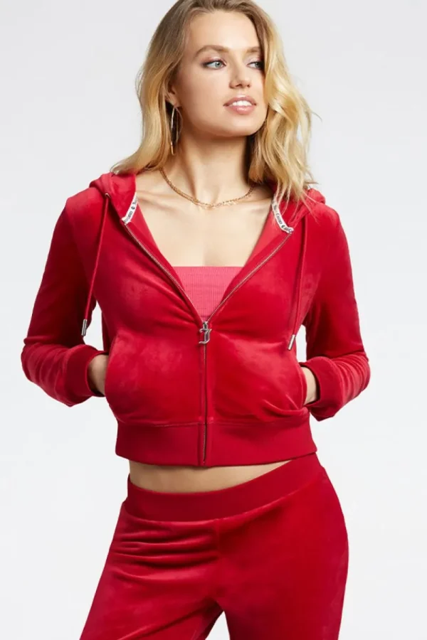 Kvinnor Juicy Couture Og Big Bling Velour Hoodie