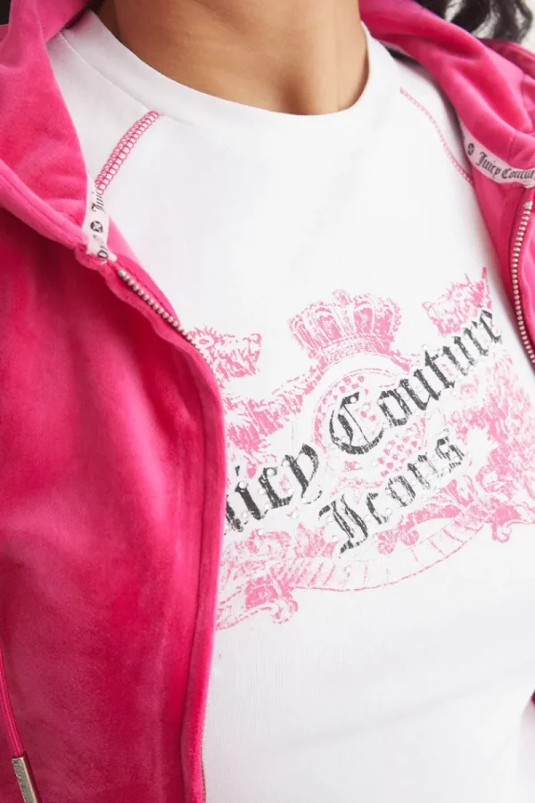 Kvinnor Juicy Couture Og Big Bling Velour Hoodie