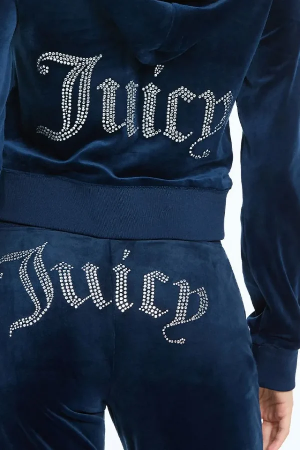 Kvinnor Juicy Couture Og Big Bling Velour Hoodie