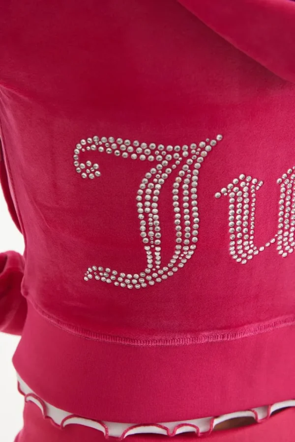 Kvinnor Juicy Couture Og Big Bling Velour Hoodie