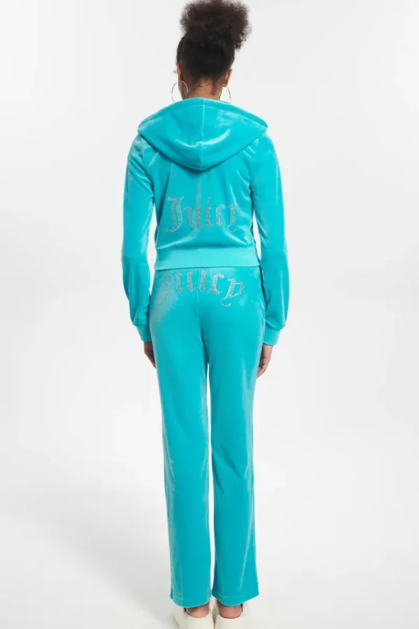 Kvinnor Juicy Couture Og Big Bling Velour Hoodie