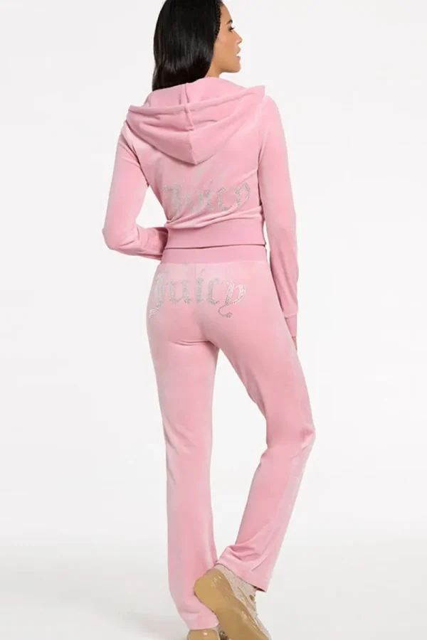 Kvinnor Juicy Couture Og Big Bling Velour Track Pants —Rejuiced