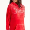 Kvinnor Juicy Couture Oversized Big Bling Hoodie Med Strass