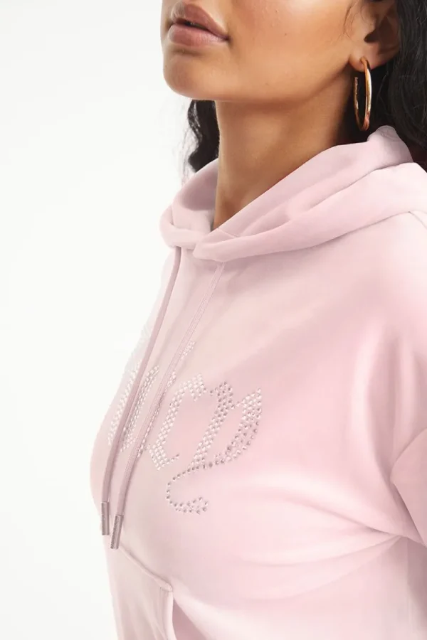 Kvinnor Juicy Couture Oversized Big Bling Velour Hoodie