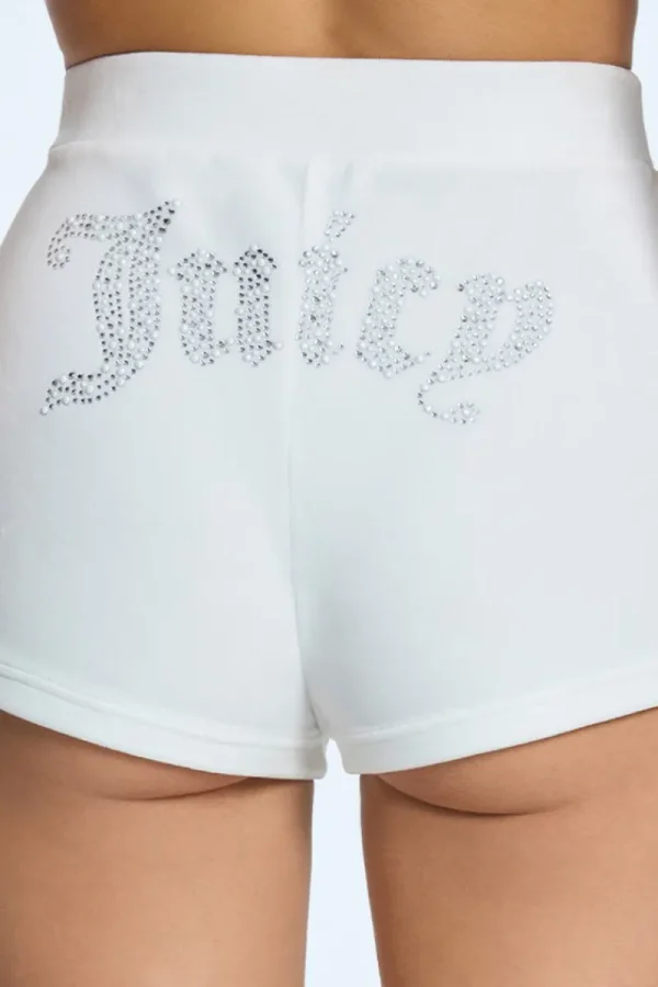 Kvinnor Juicy Couture Pearly Big Bling Velour Booty Shorts