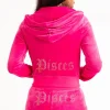 Kvinnor Juicy Couture Pisces Big Bling Velour Hoodie