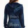 Kvinnor Juicy Couture Pisces Big Bling Velour Hoodie