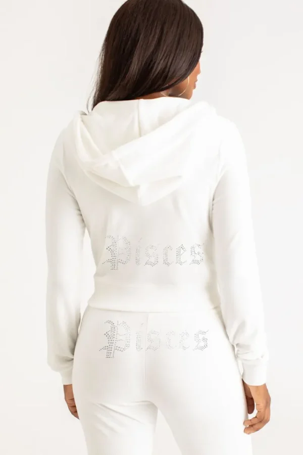 Kvinnor Juicy Couture Pisces Big Bling Velour Hoodie