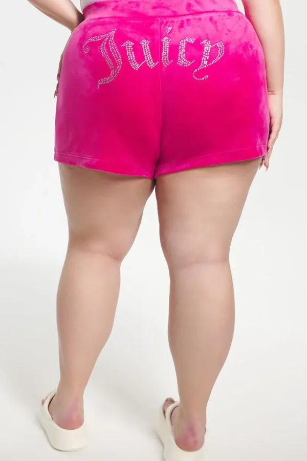 Kvinnor Juicy Couture Plus-Size Big Bling Velour Shorts