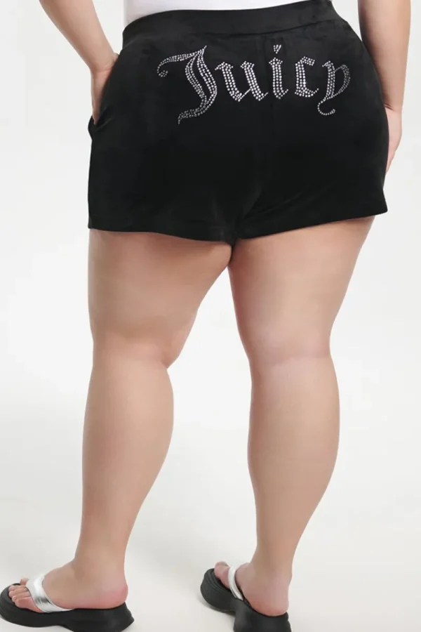 Kvinnor Juicy Couture Plus-Size Big Bling Velour Shorts