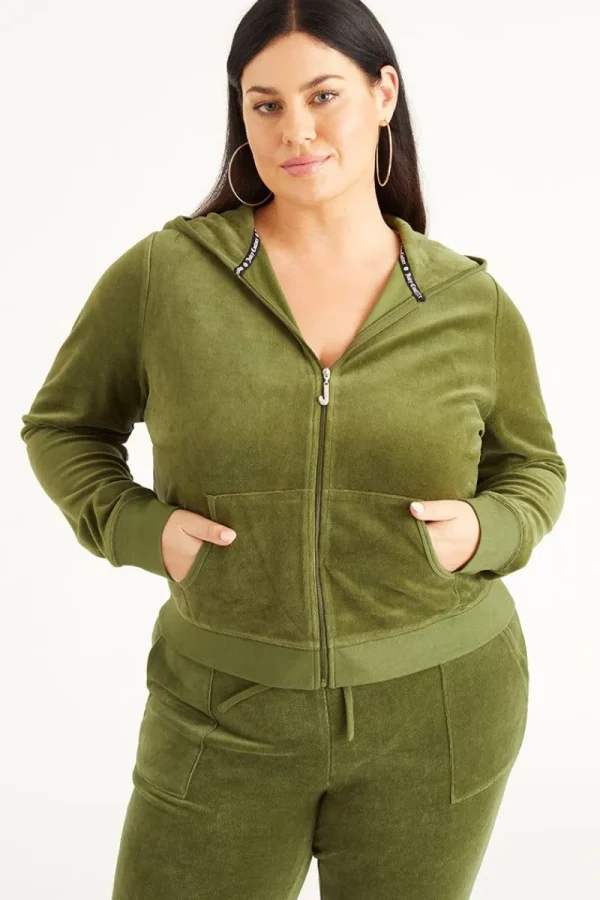 Kvinnor Juicy Couture Plus-Size Icons Luvtroja I Klassisk Bomullsvelour